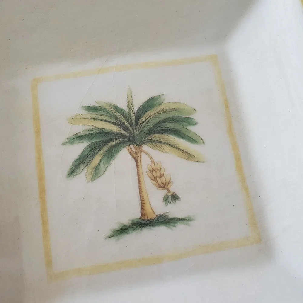 Williams Sonoma Verano Tile Banana Tree Plate Made in Italy
